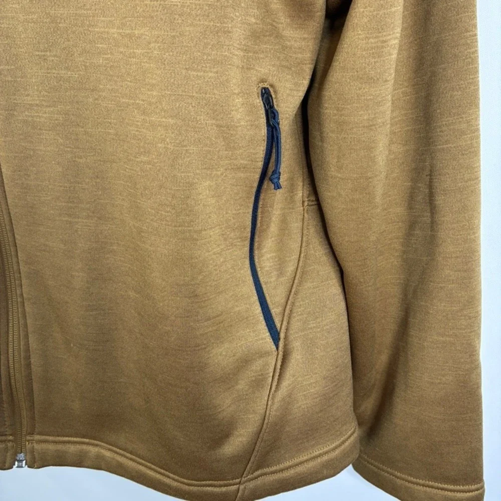 The‎ North Face Men's Fleece Lined Jacket Camel Tan Full Zip Logo Large -READ